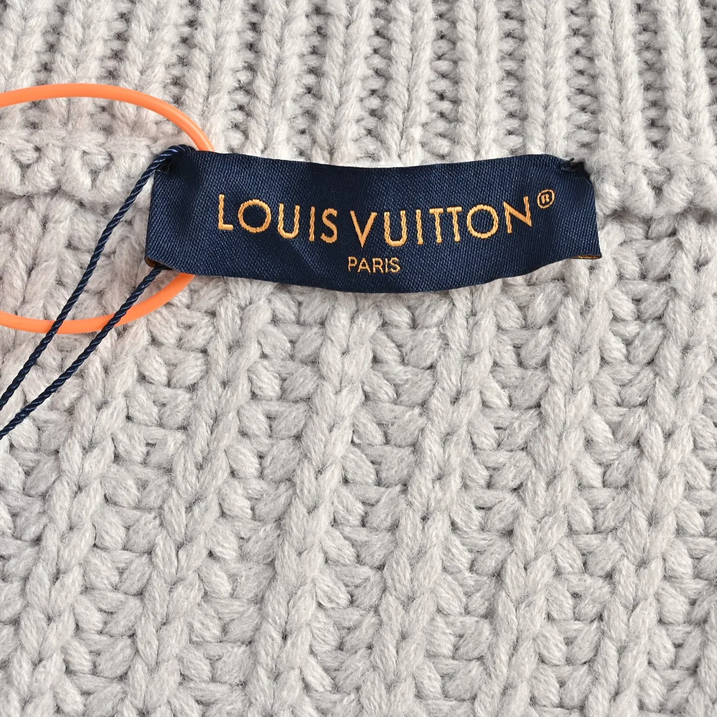 Louis Vuitton/Louis Vuitton embroidered logo contrast stitching knitted sweater jacket
